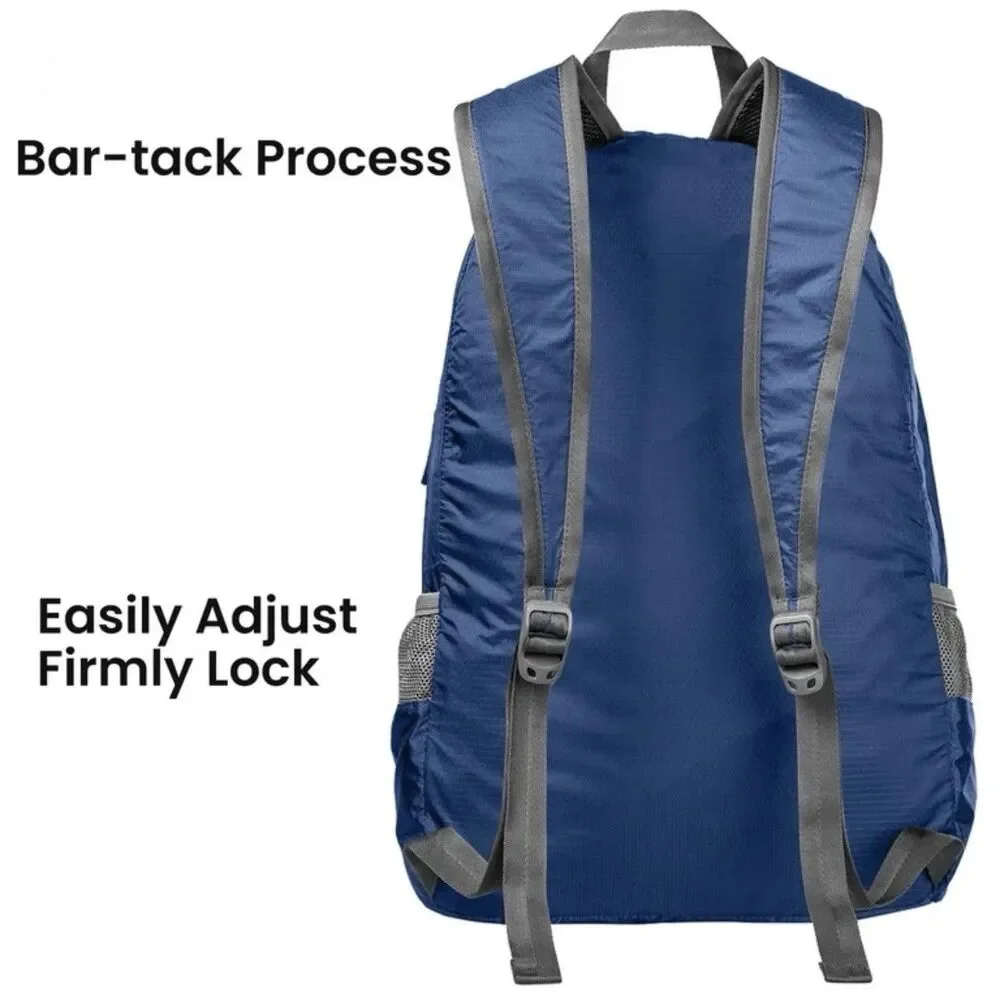 G4FREE Ultra Lightweight Foldable 20L Blue Water Resistant Backpack (B× 4)